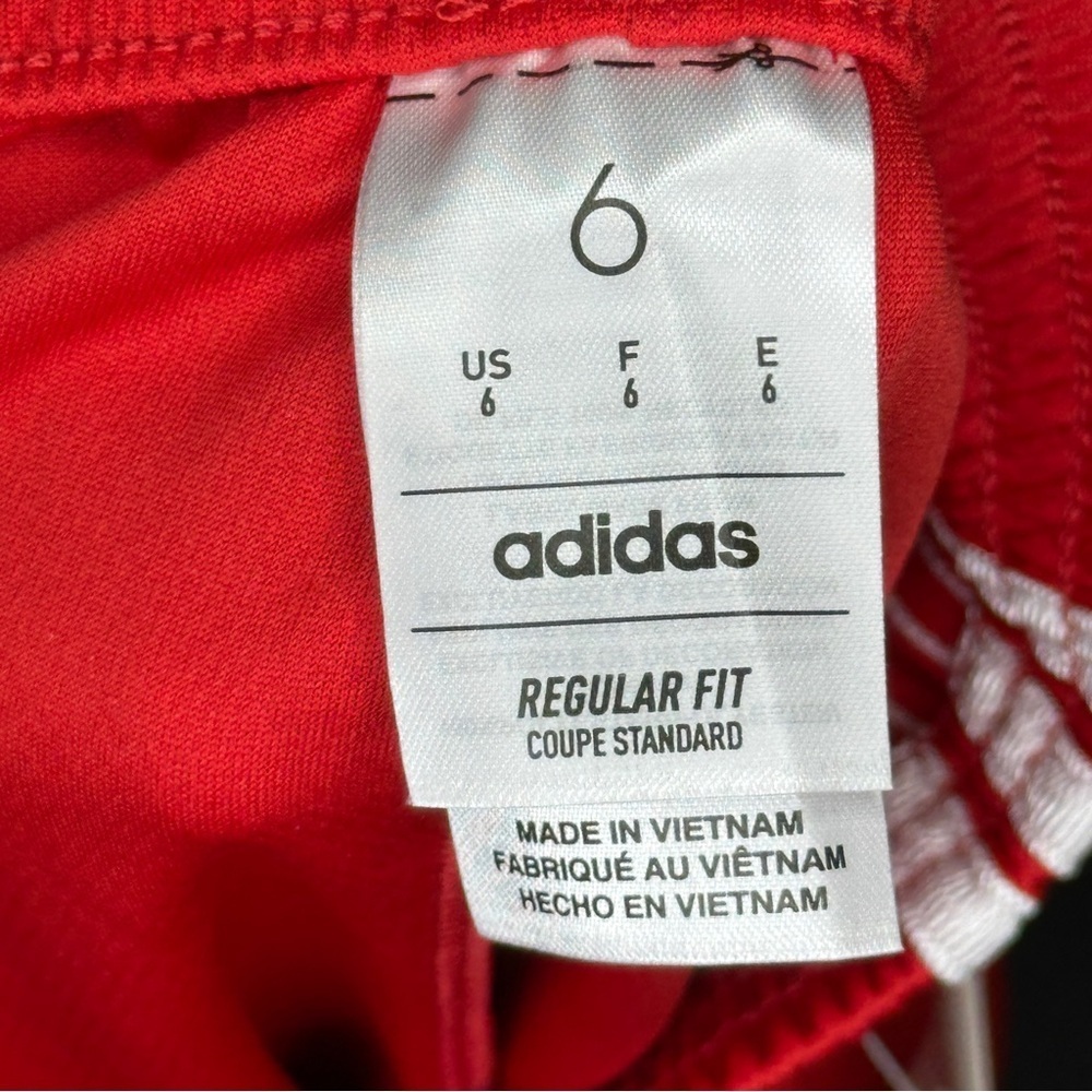 Adidas Boys' Athletic Shorts Size 6 Red Elastic Waistband - Picture 7 of 9